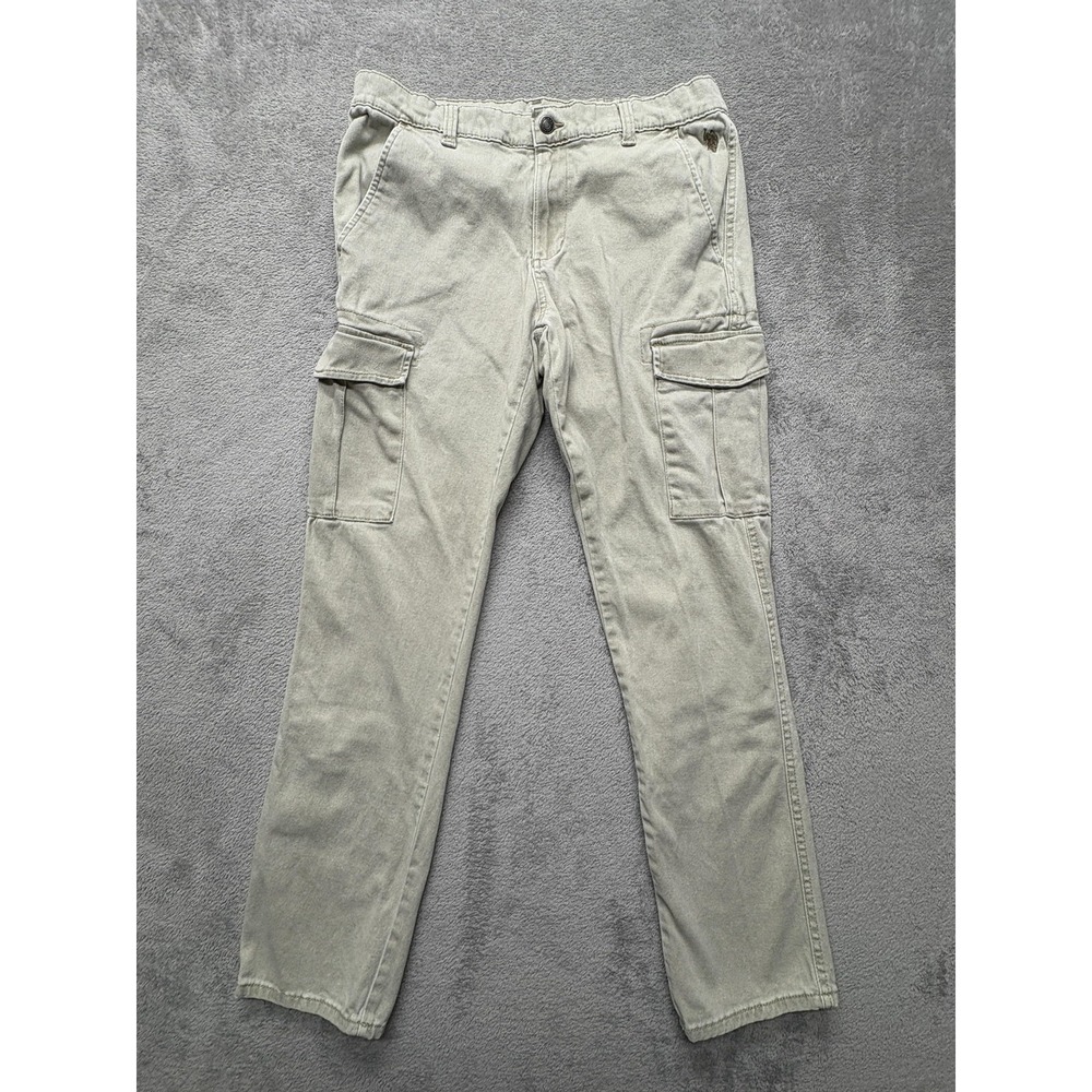 US Polo Assn Cargo Pants Mens Measured 34x30 Gray Stretch Utility Pockets Cotton